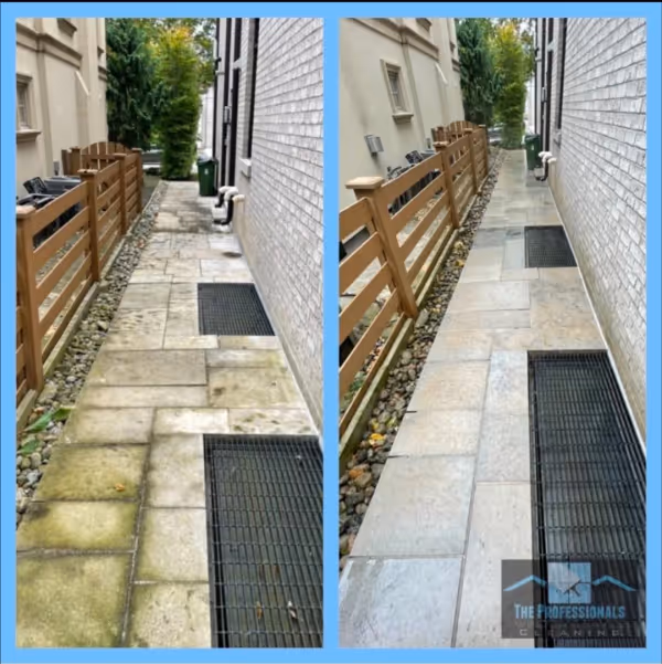 Before and after power washing