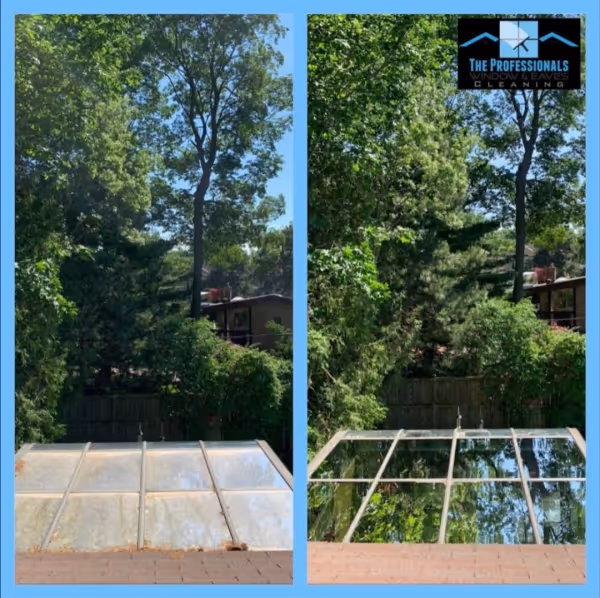 Before and after window cleaning